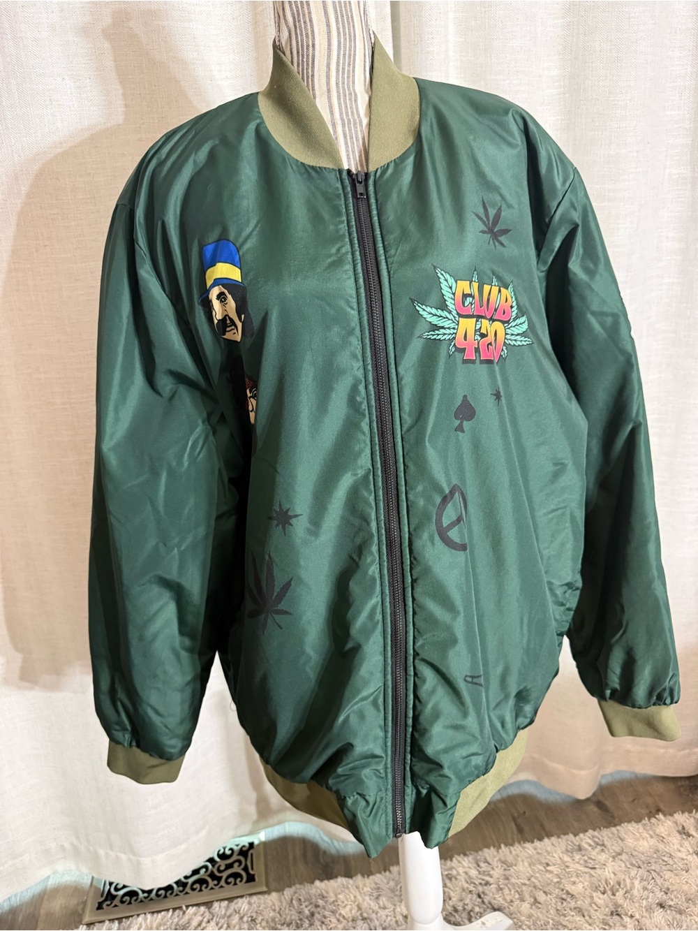 Cheech & Chung Club 420 Green Bomber Jacket